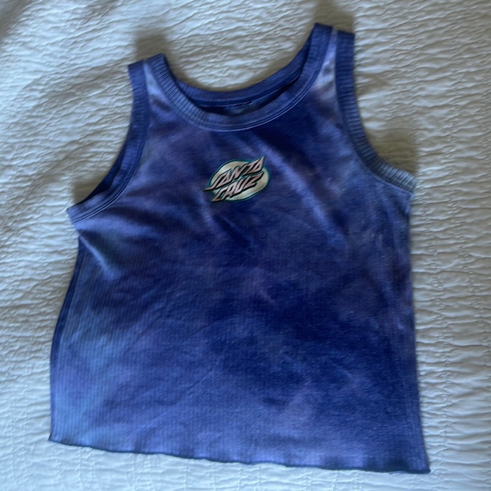 Purple Santa Cruz tie-dye tank top
